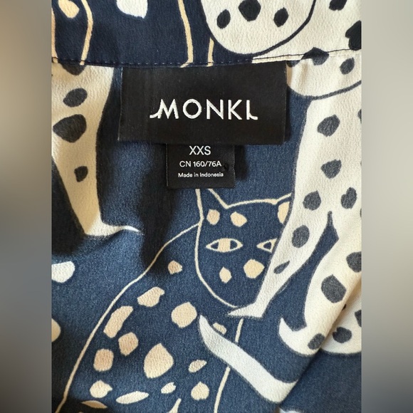 MONKL cat print maxi dress. Button front XXS - Picture 6 of 10